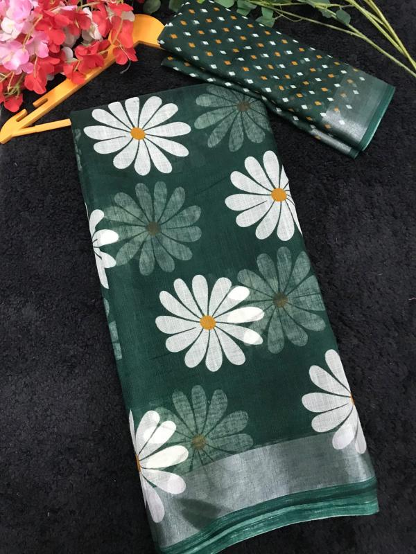 GC soft lenin saree wholesaler in surat
